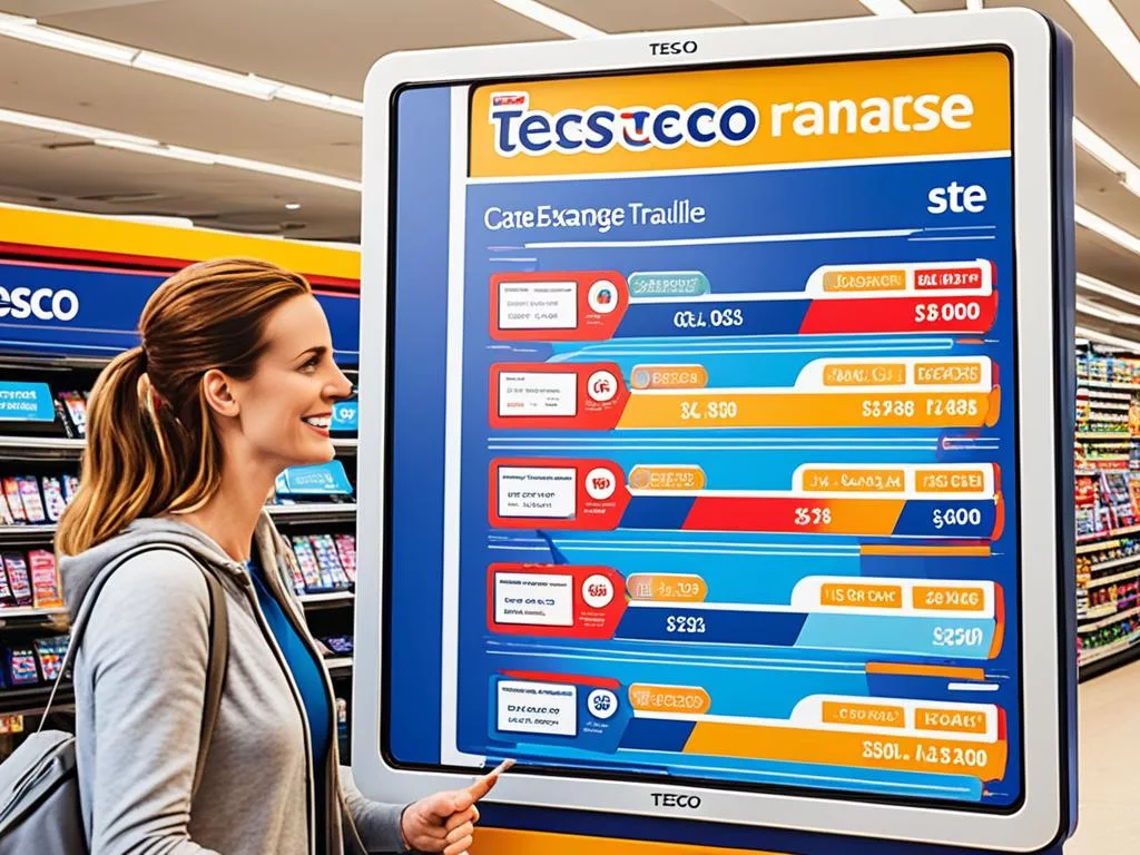 Tesco Travel Money online vs in-store exchange rates comparison