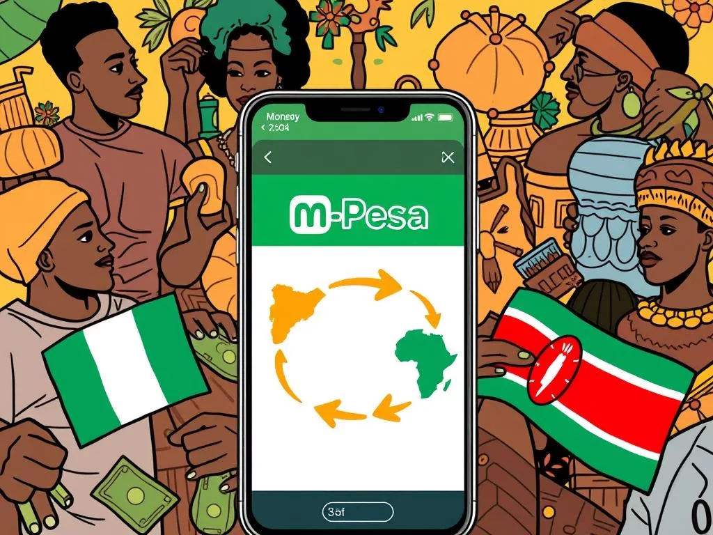 M-Pesa transfer process for receiving money from Nigeria